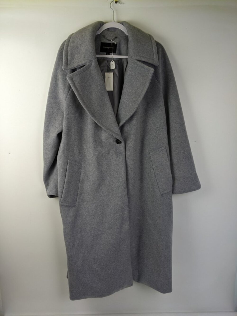 Banana Republic Heather Grey Overcoat Womens Size XL NEW NWT Topcoat